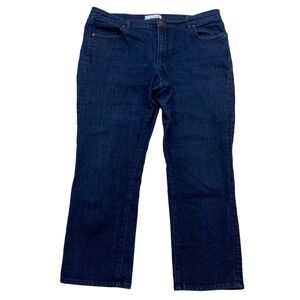 Loft‎ Modern Kick Crop Women 12 Dark Wash Blue Stretch Denim Jeans (34x25)